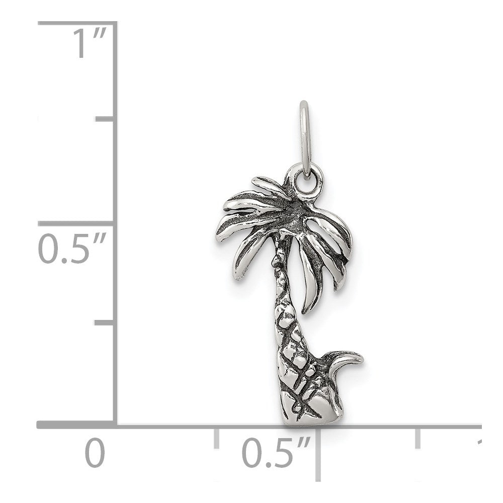 Sterlingsilber Antikisiert Palme Baum Charm