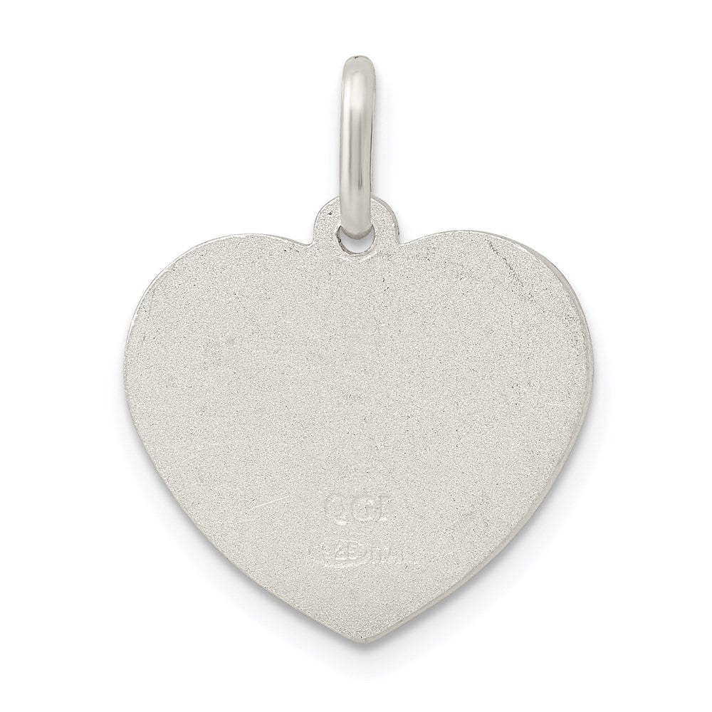 Sterlingsilber Satiniert Engel Herz Charm