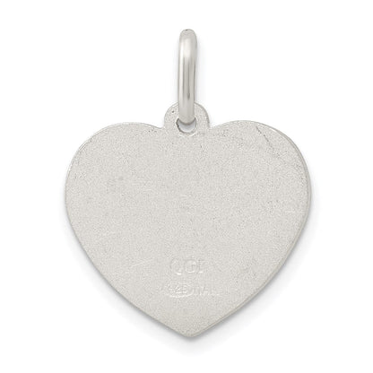 Sterlingsilber Satiniert Engel Herz Charm