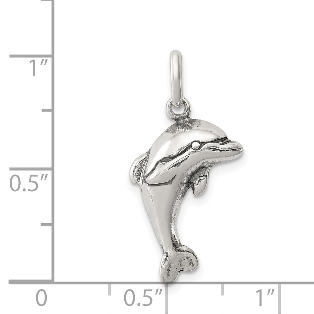 Sterlingsilber Antikisiert Delfin Anhänger