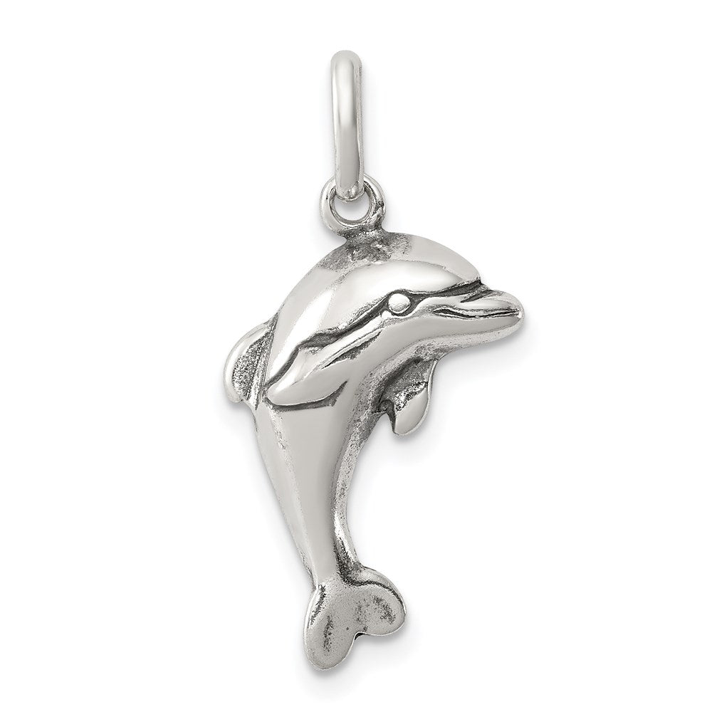 Sterlingsilber Antikisiert Delfin Anhänger