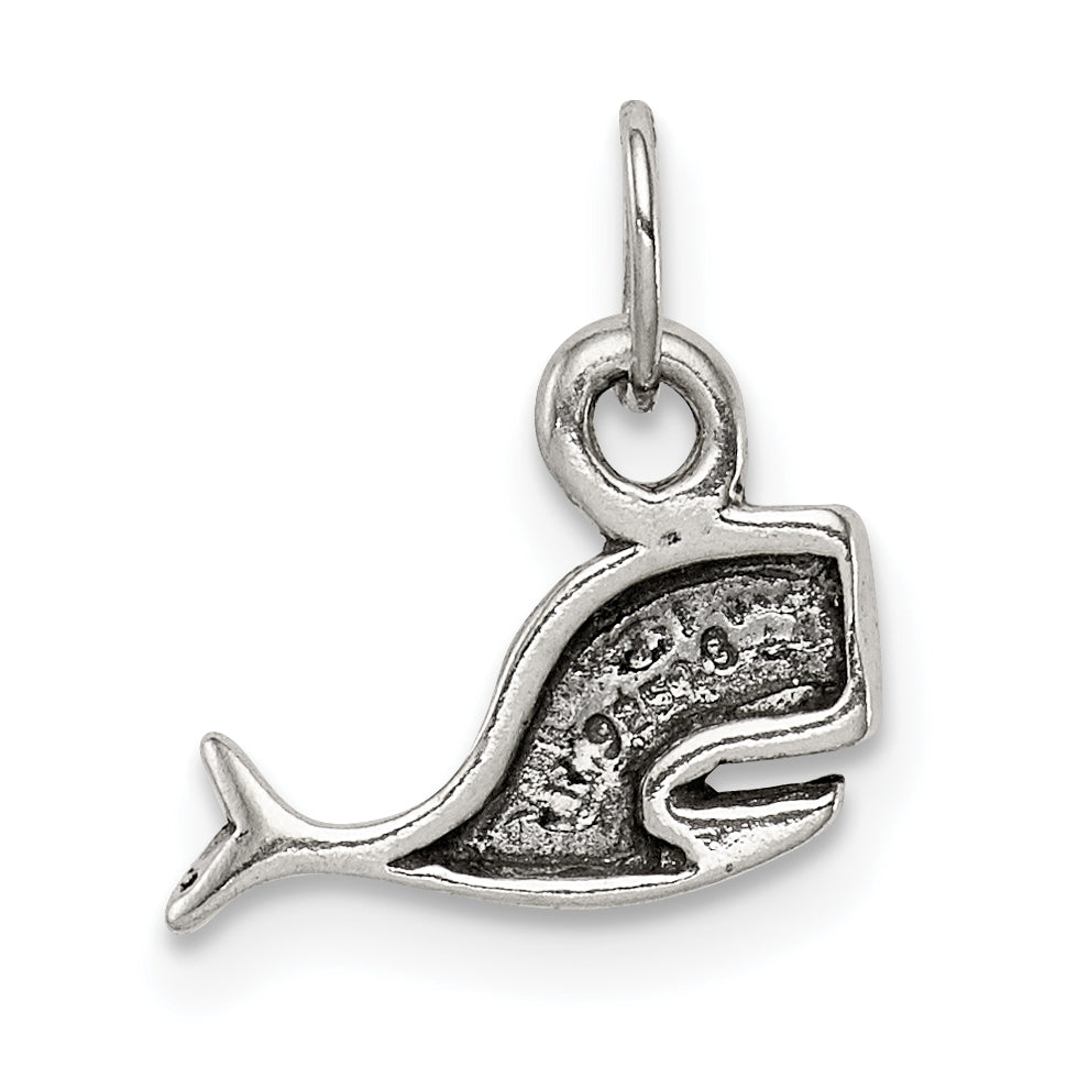 Sterlingsilber Antikisiert Wal Charm