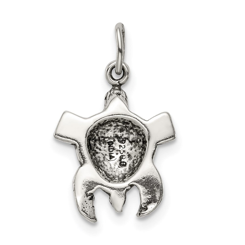 Sterlingsilber Antikisiert Meer Schildkröte Charm