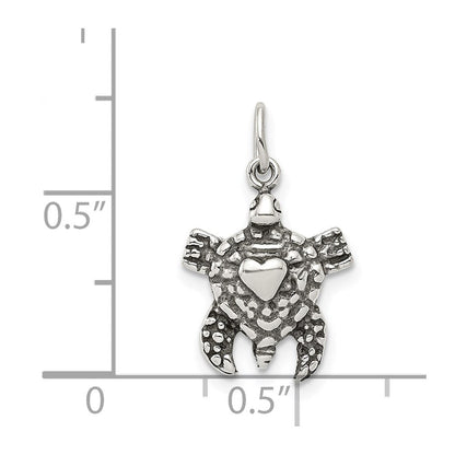 Sterlingsilber Antikisiert Meer Schildkröte Charm