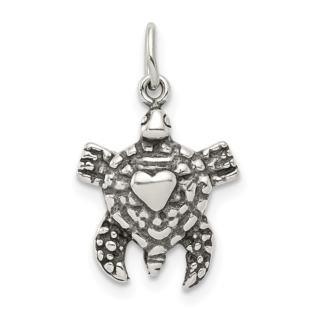 Sterlingsilber Antikisiert Meer Schildkröte Charm