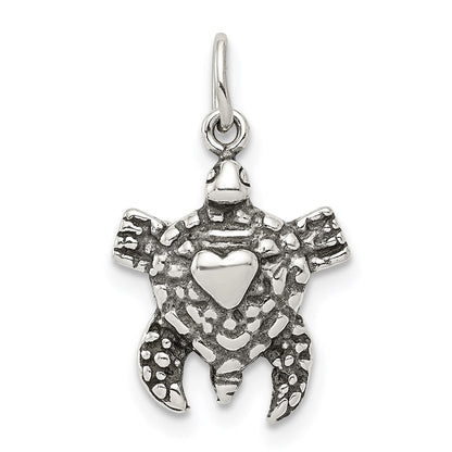 Sterlingsilber Antikisiert Meer Schildkröte Charm