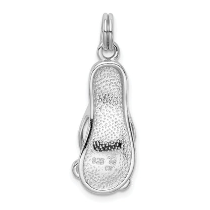 Sterlingsilber Rhodium-platedcz Schmetterling Emaille Sandal Charm