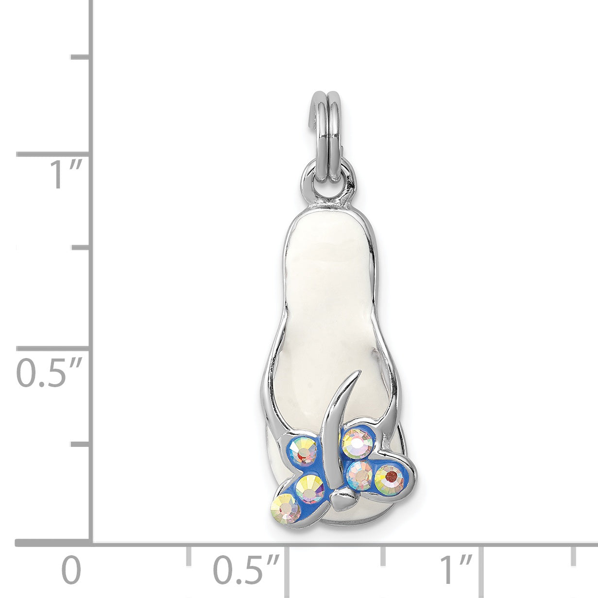 Sterlingsilber Rhodium-platedcz Schmetterling Emaille Sandal Charm