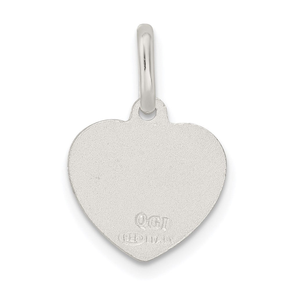 Sterlingsilber Satiniert Engel Herz Charm