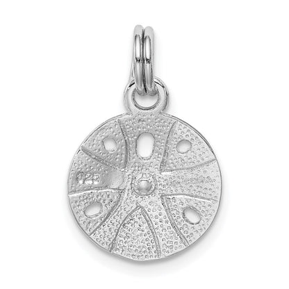 Sterlingsilber Rhodiniert Poliert Emailliert Sand Dollar Charm
