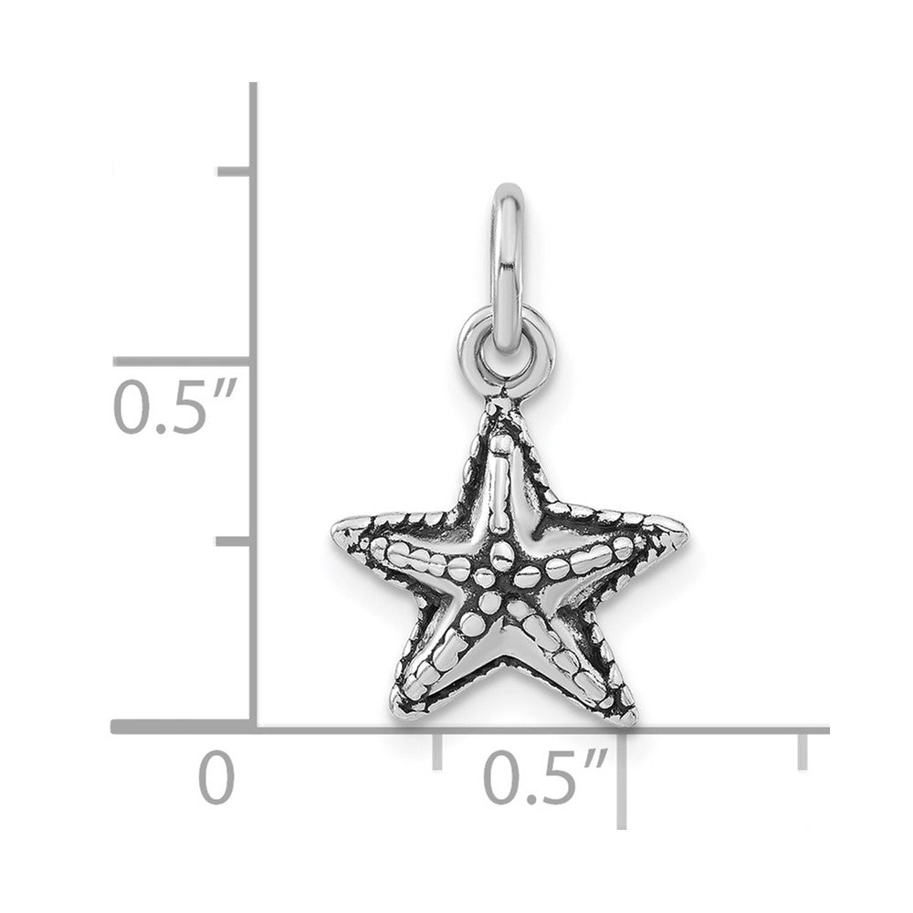 Sterlingsilber Poliert & Antikisiert Seestern Charm
