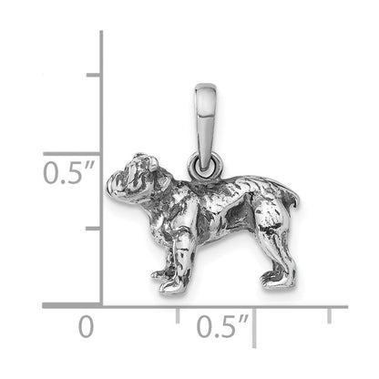 Sterlingsilber 3-d Antikisiert Hund Anhänger