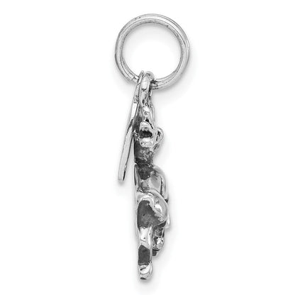 Sterlingsilber Poliert & Antikisiert Alaska Moose Charm