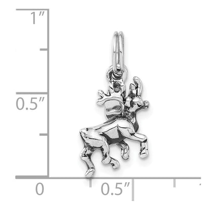 Sterlingsilber Poliert & Antikisiert Alaska Moose Charm