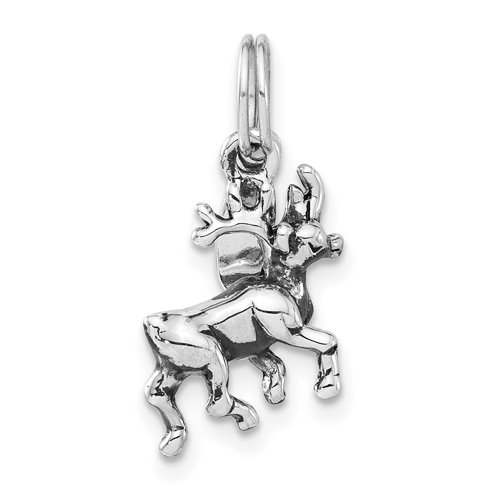 Sterlingsilber Poliert & Antikisiert Alaska Moose Charm