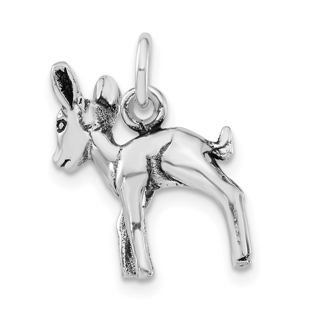 Sterlingsilber 3-d Poliert & Antikisiert Baby Fawn Charm