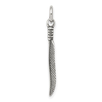 Sterlingsilber Antikisiert Feder Charm
