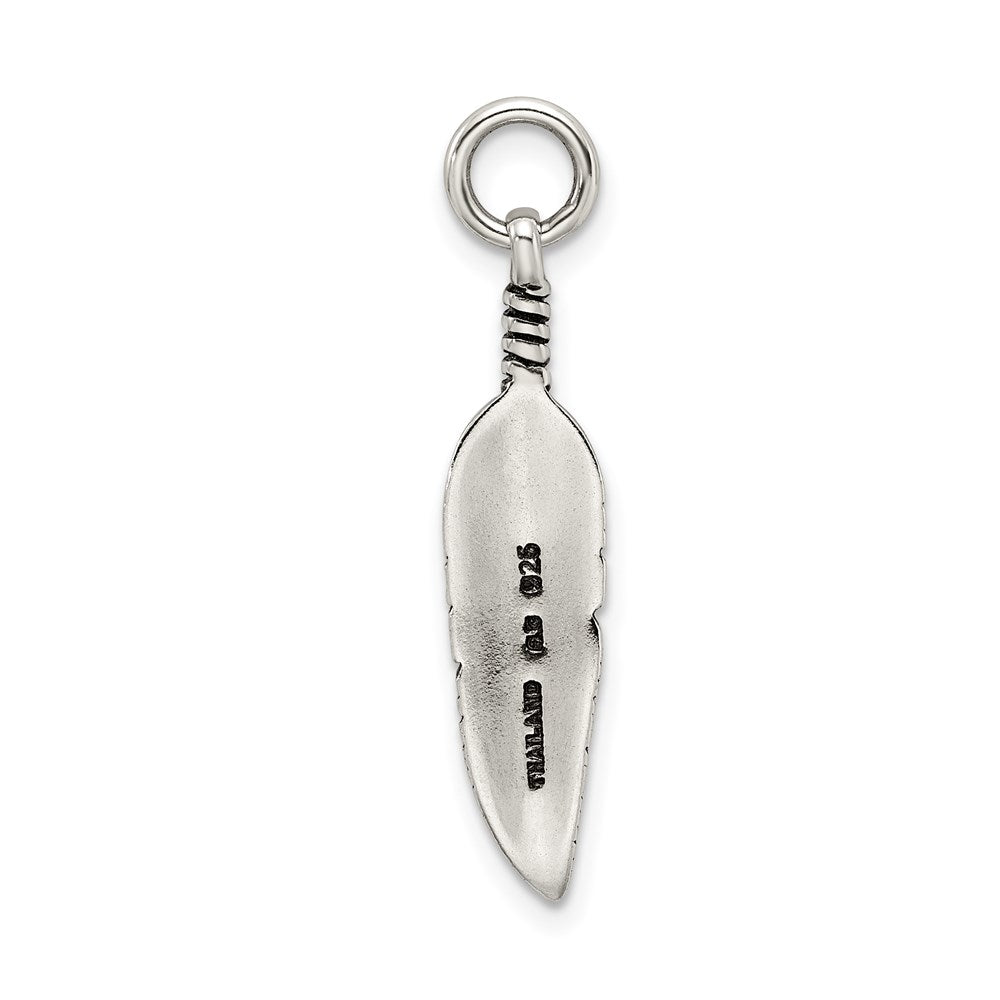 Sterlingsilber Antikisiert Feder Charm