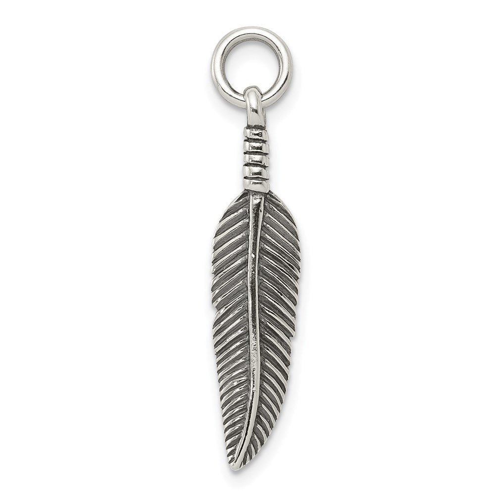 Sterlingsilber Antikisiert Feder Charm