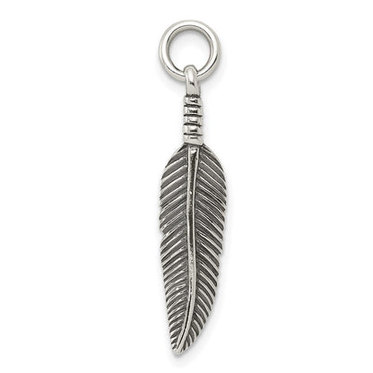 Sterlingsilber Antikisiert Feder Charm
