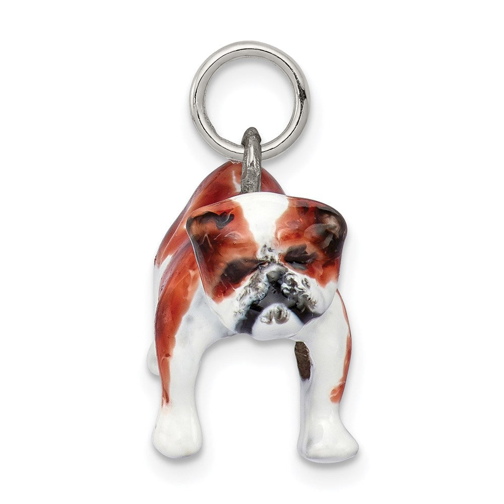 Sterlingsilber Emailliert Bulldog Charm