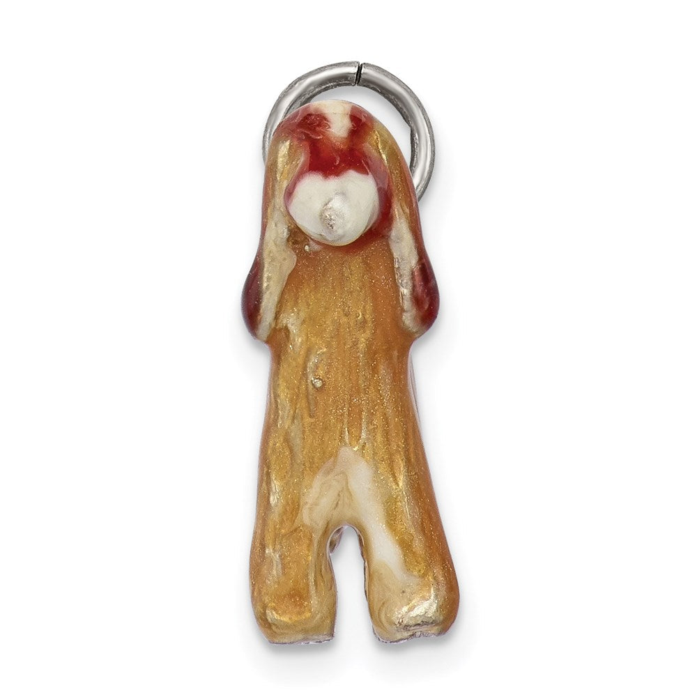 Sterlingsilber Emailliert Afghan Hund Charm