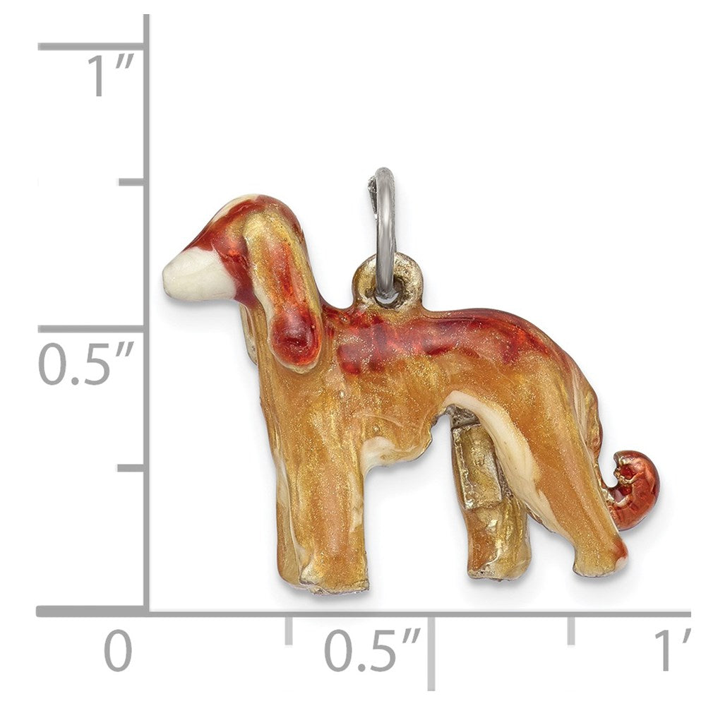 Sterlingsilber Emailliert Afghan Hund Charm
