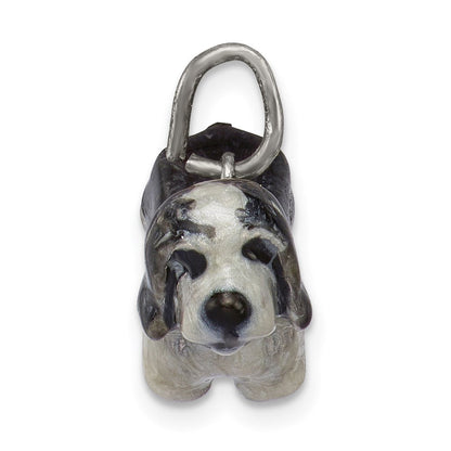 Sterlingsilber Emailliert Bearded Collie Charm