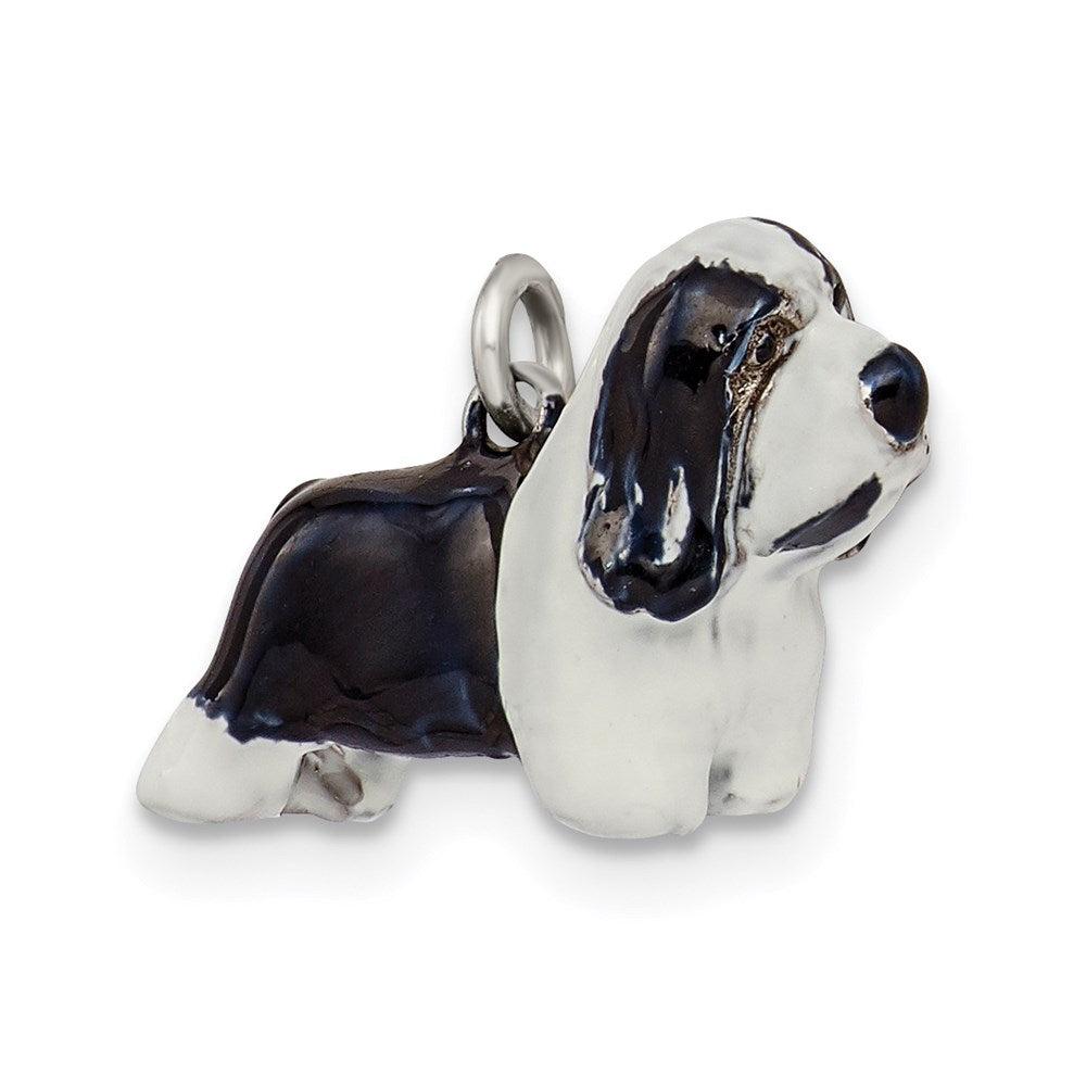 Sterlingsilber Emailliert Bearded Collie Charm