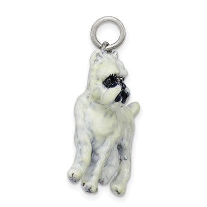Sterlingsilber Emaille Brussel Griffon Charm