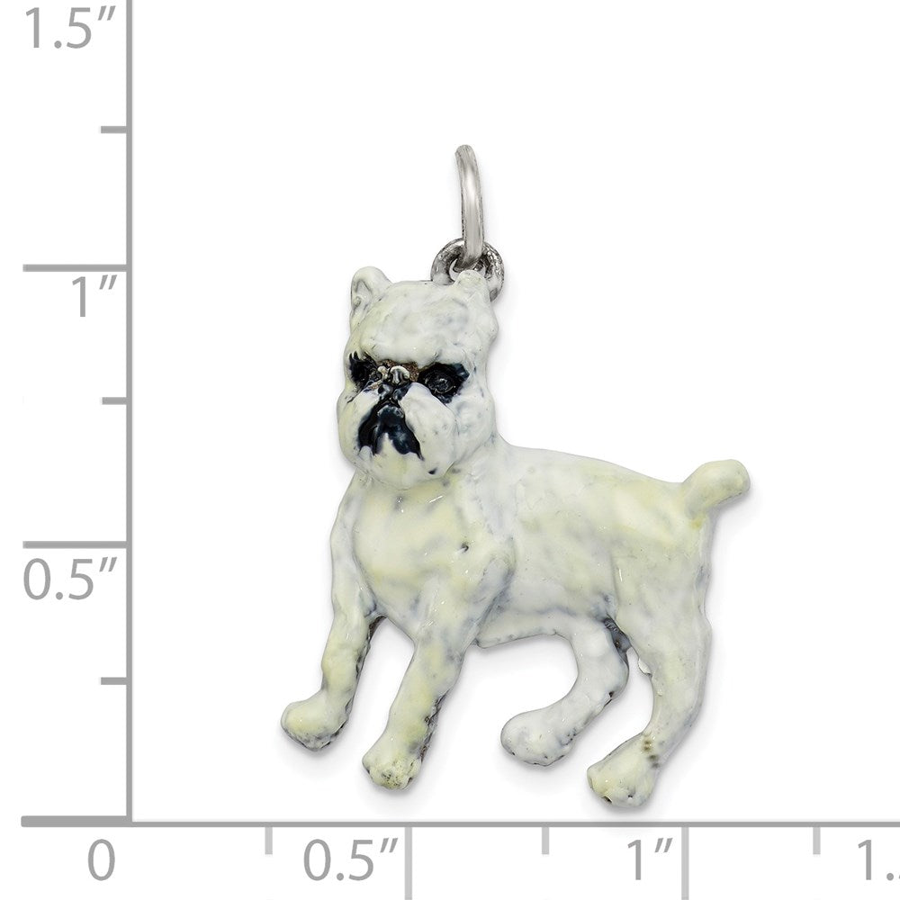 Sterlingsilber Emaille Brussel Griffon Charm