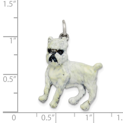 Sterlingsilber Emaille Brussel Griffon Charm