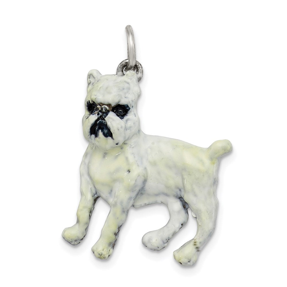 Sterlingsilber Emaille Brussel Griffon Charm