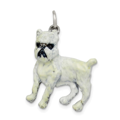 Sterlingsilber Emaille Brussel Griffon Charm