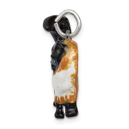 Sterlingsilber Emailliert Calico Katze Charm