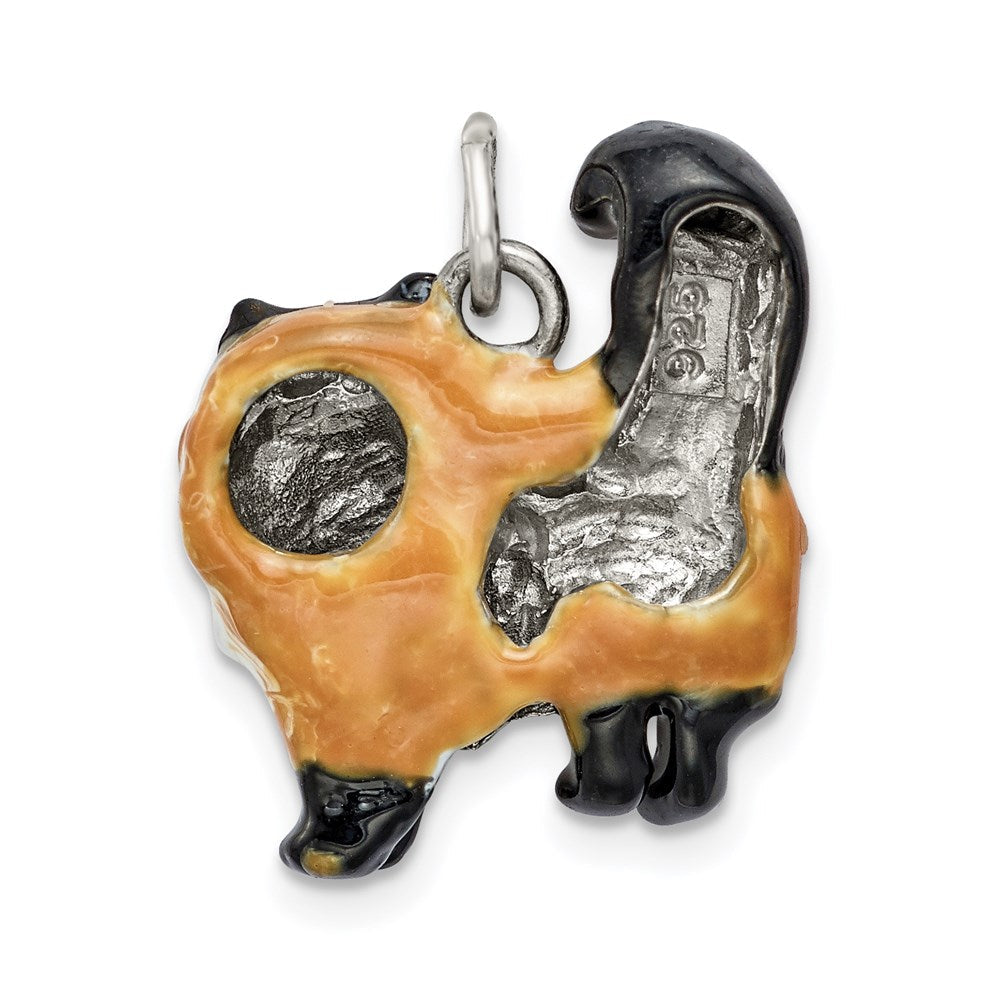 Sterlingsilber Emailliert Calico Katze Charm