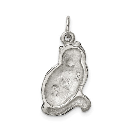 Sterlingsilber Emaille Schwarz & Weiß Katze Charm