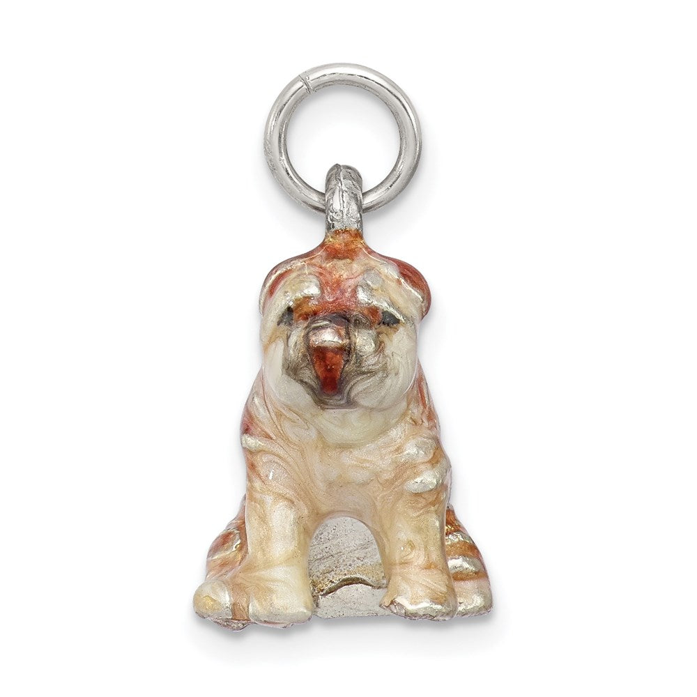 Sterlingsilber Emailliert Shar Pei Charm