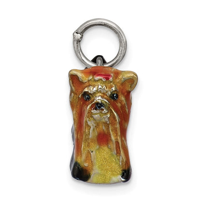 Sterlingsilber Emailliert Yorkshire Terrier Charm