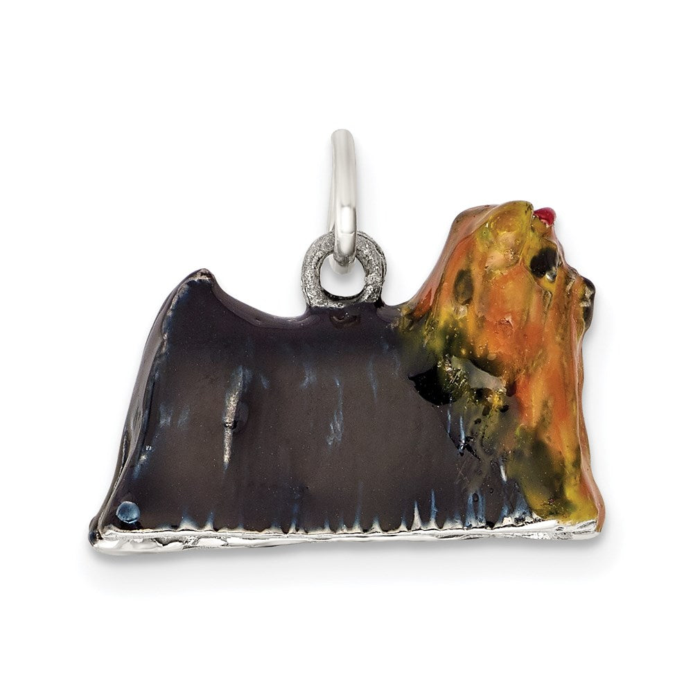Sterlingsilber Emailliert Yorkshire Terrier Charm