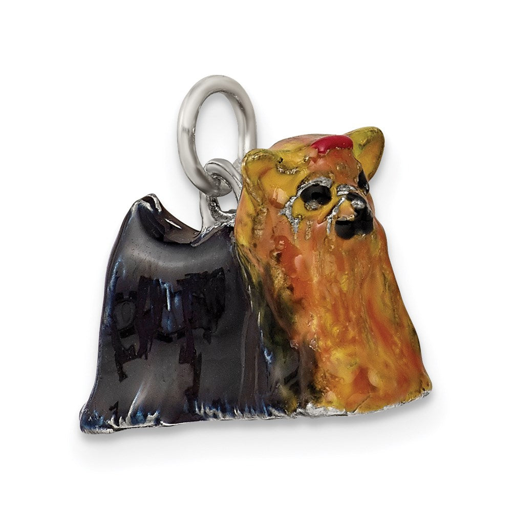 Sterlingsilber Emailliert Yorkshire Terrier Charm