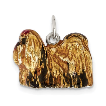 Sterlingsilber Emailliert Full Shih Tzu Charm