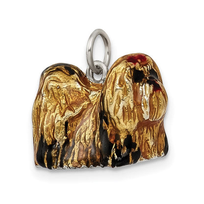 Sterlingsilber Emailliert Full Shih Tzu Charm