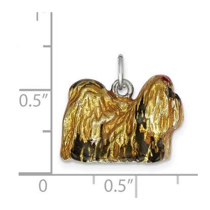Sterlingsilber Emailliert Full Shih Tzu Charm