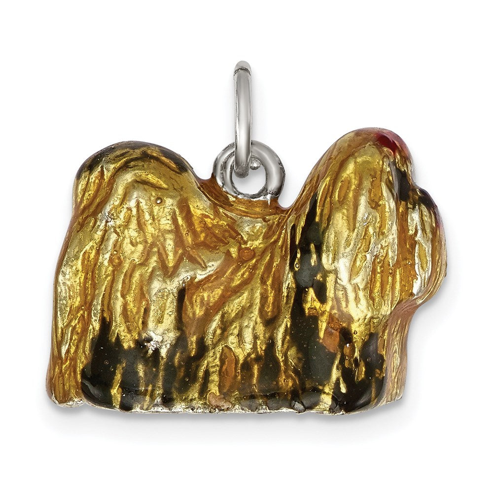 Sterlingsilber Emailliert Full Shih Tzu Charm