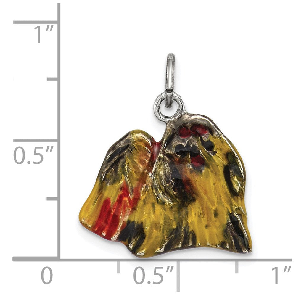 Sterlingsilber Emailliert Profile Shih Tzu Charm