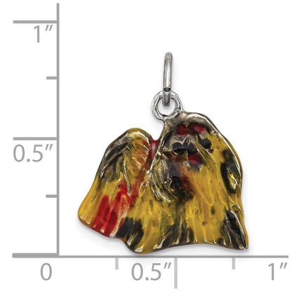 Sterlingsilber Emailliert Profile Shih Tzu Charm