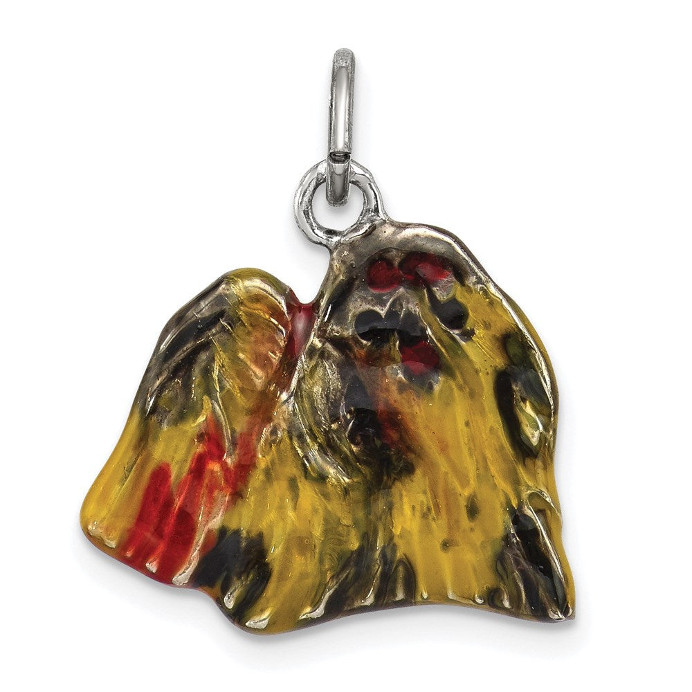 Sterlingsilber Emailliert Profile Shih Tzu Charm