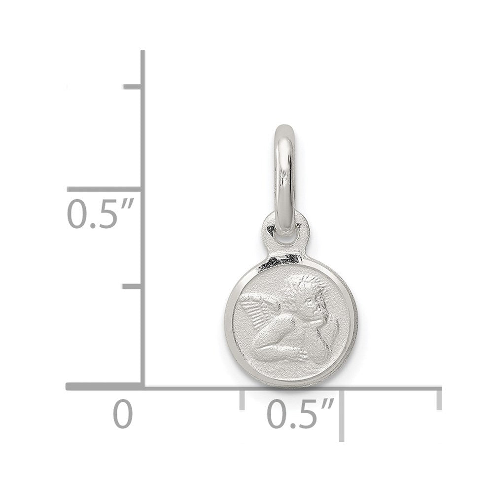 Sterlingsilber Rhodiniert Satiniert Engel Charm