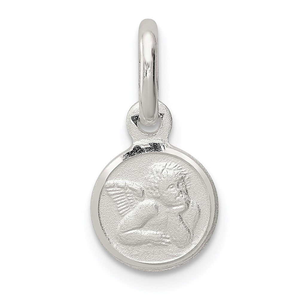 Sterlingsilber Rhodiniert Satiniert Engel Charm